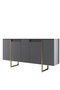 Hanah Home Conjunto de muebles de salón Luxe, Antracita y Oro
